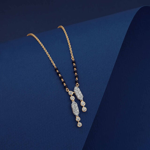 Contemporary Linear Diamond Mangalsutra,,hi-res image number null