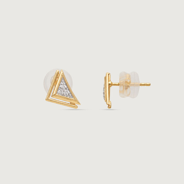 Geometric Poise Diamond Stud Earrings,,hi-res image number null