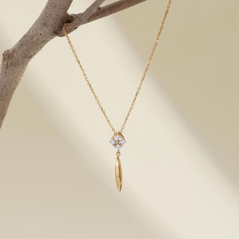 Golden Line Diamond Necklace