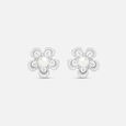 Timeless Pearl Silver Stud Earrings,,hi-res view 3