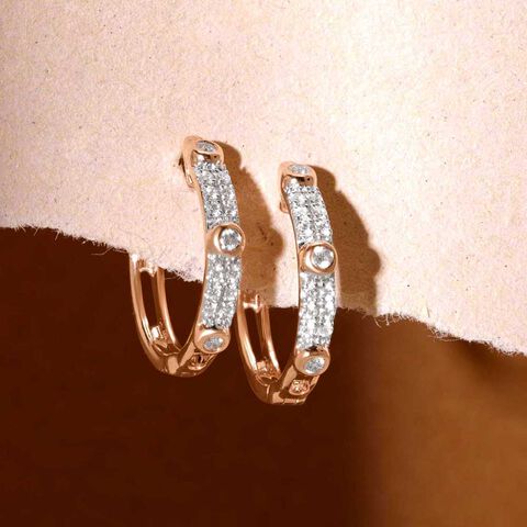 Trendy Spark Diamond Hoop Earrings