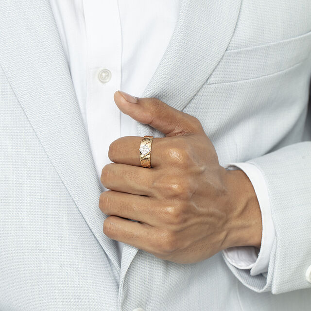 Love Fantasy Gold & Diamond Finger Ring for Men,,hi-res image number null