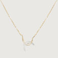 Lunar Arcs 14KT Gold Pendant with Chain,,hi-res view 3
