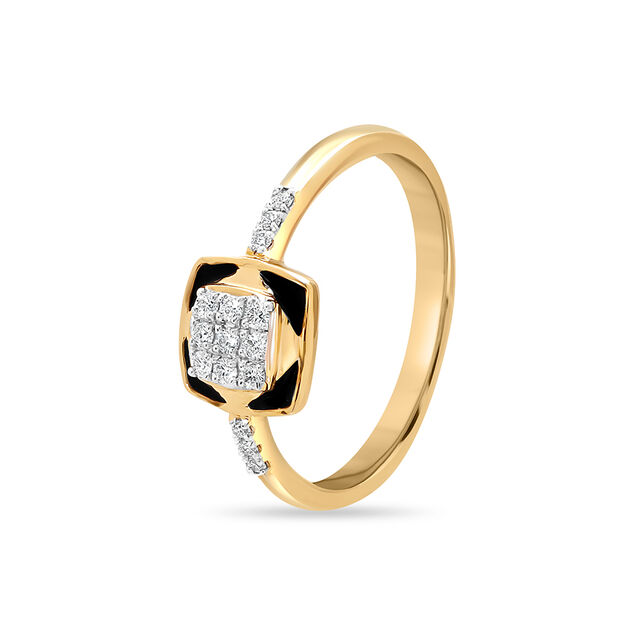 18KT Yellow Gold Abstract Glimmer Diamond Ring,,hi-res view 1