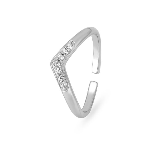 Boomerang Love Silver Toe Ring,,hi-res view 3