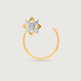 14KT Yellow Gold Diamond Nose Pin,,hi-res view 2
