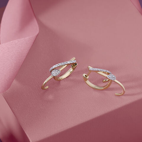 Radiant Spark Gold & Diamond Hoop Earrings