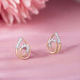 Classic Teardrop Gold & Diamond Stud Earrings,,hi-res view 1
