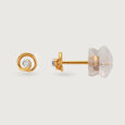 Twirl Radiance 14 Kt Gold and Diamond Stud Earrings,,hi-res view 4