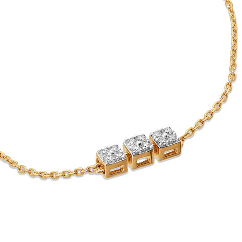 14KT Yellow Gold Glacial Flow Diamond Bracelet