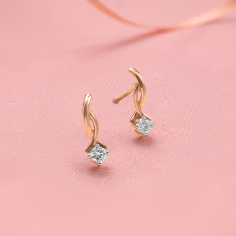 Twisty Gleam Diamond Earrings