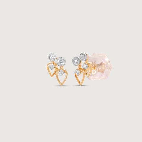 Twinkle Leaf Diamond Stud Earrings