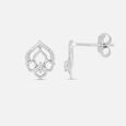 Romantic Baroque Silver Stud Earrings,,hi-res view 4