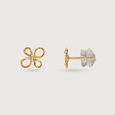 Eternal Blossom 14KT Yellow Gold Stud Earrings,,hi-res view 4