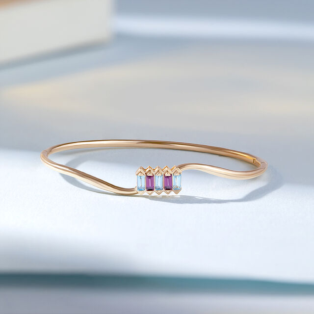 Pink Harmony Garnet & Gold Bangle,,hi-res image number null