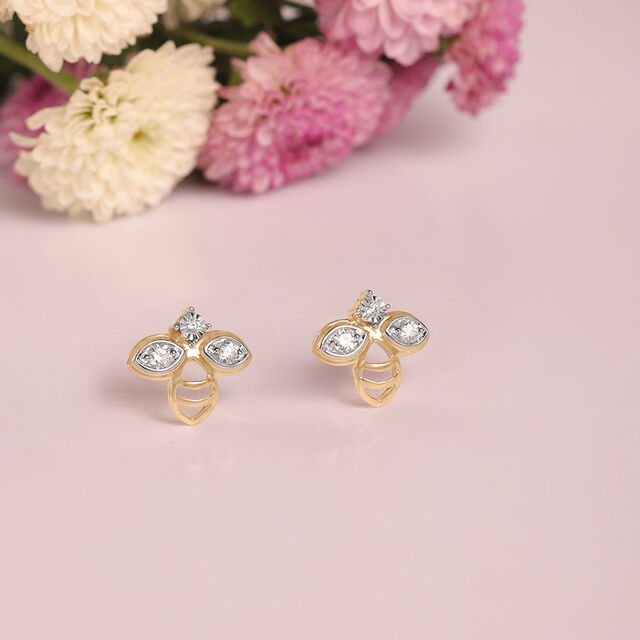 Sleek Buzz Diamond Stud Earrings,,hi-res image number null