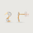 Golden Surf 14 Kt Gold & Diamond Stud Earrings,,hi-res view 4