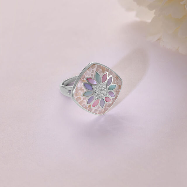 Mother of Pearl Oasis Silver Ring,,hi-res image number null