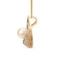 14KT Yellow Gold Diamond And Pearl Pendant With Teardrop Design,,hi-res view 2