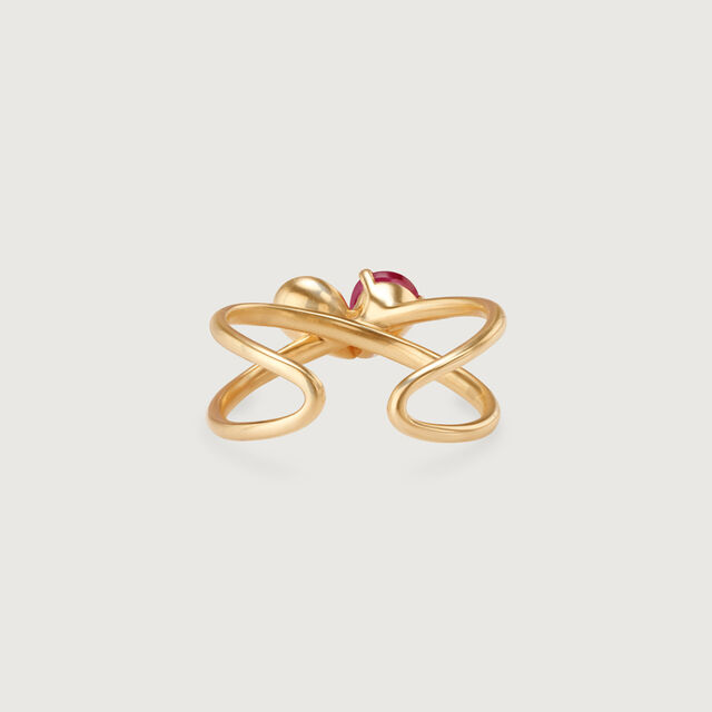 Ruby Love Diamond & Gold Ear Cuff,,hi-res image number null