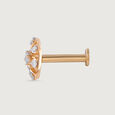 Lattice Sparkle Gold and Diamond Nose Pin,,hi-res view 4