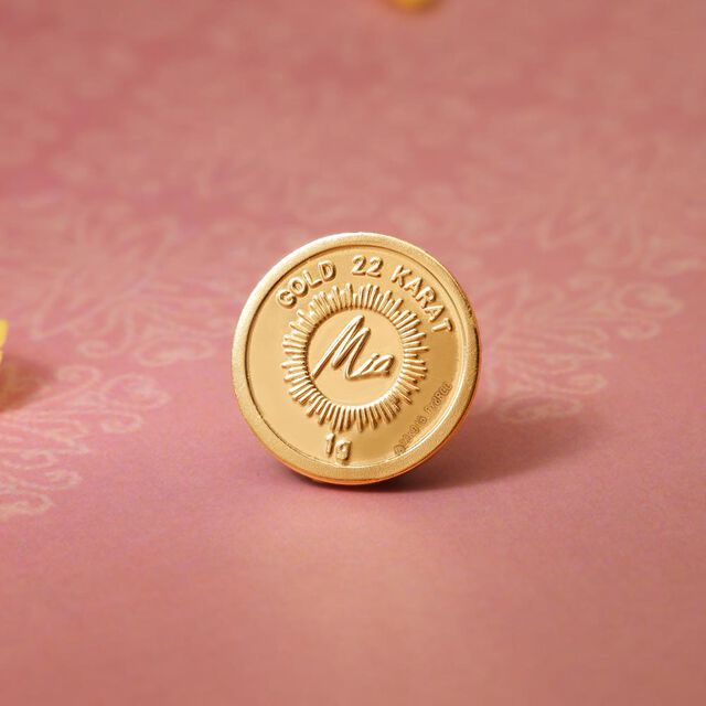 1 GM 22 Karat Stunning Lotus Gold  Coin,,hi-res image number null