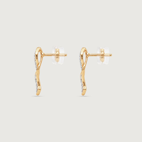 Flowing Whisper Diamond Stud Earrings