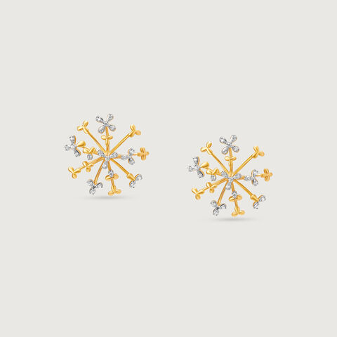 Filigree Florets Diamond Stud Earrings