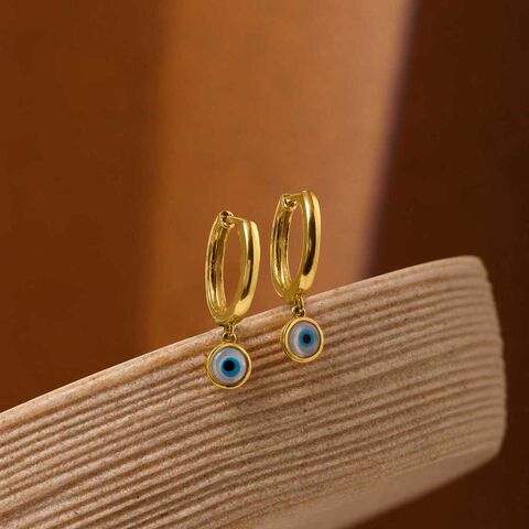 Guardian Eye Gold Hoop Earrings