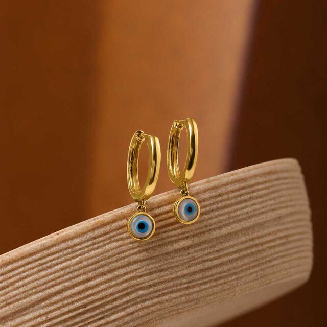 Guardian Eye Gold Hoop Earrings,,hi-res image number null