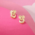 Chic Heart 14KT Pure Gold Stud Earring,,hi-res view 1