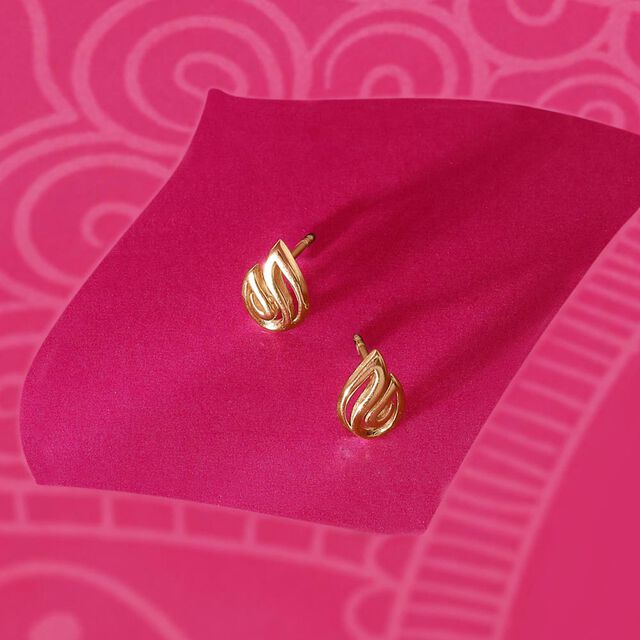 Flex Blaze Gold Stud Earrings,,hi-res image number null