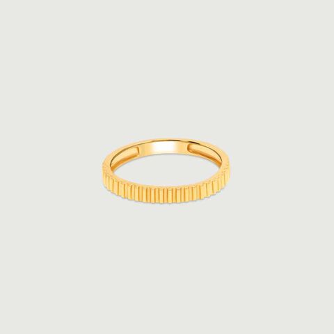 Sleek Textured Gold Ring