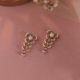 Delicate Bowtie Gold & Diamond Drop Earrings,,hi-res view 1