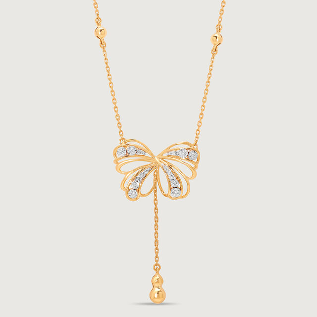 Butterfly Blush 14KT  Gold & Diamond Necklace,,hi-res image number null