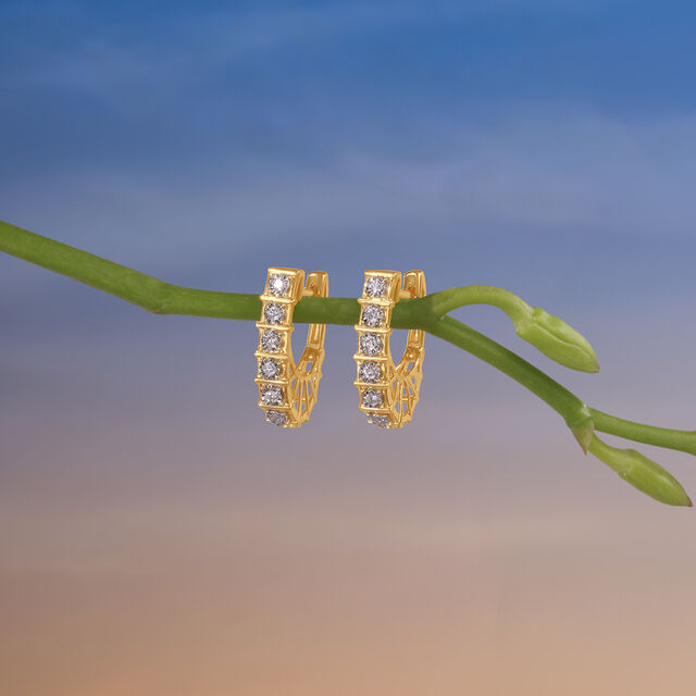Linear Glow Diamond Hoop Earrings,,hi-res image number null