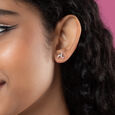 Bold Glimmer Gold & Diamond Stud Earrings,,hi-res view 2