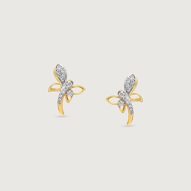 Dancing Butterfly Diamond Stud Earrings,,hi-res image number null