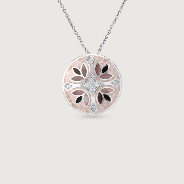 Mother of Pearl Starry Silver Pendant,,hi-res image number null