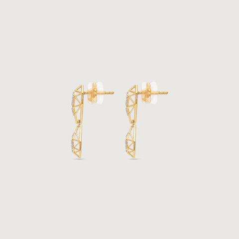 Faceted Balance Diamond Drop Earrings