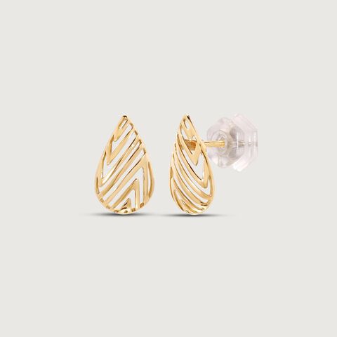 Chic Stripe Gold Stud Earrings