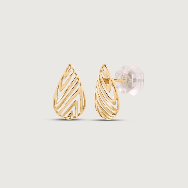 Chic Stripe Gold Stud Earrings,,hi-res image number null