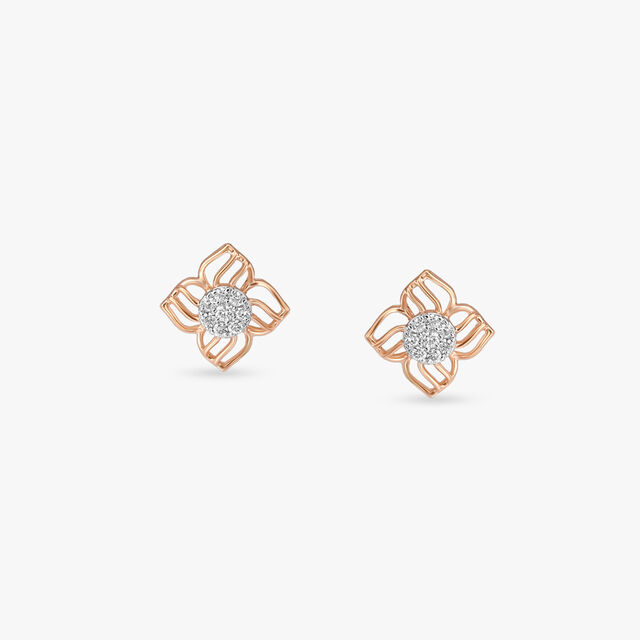 Petal Radiance Diamond Stud Earrings,,hi-res image number null