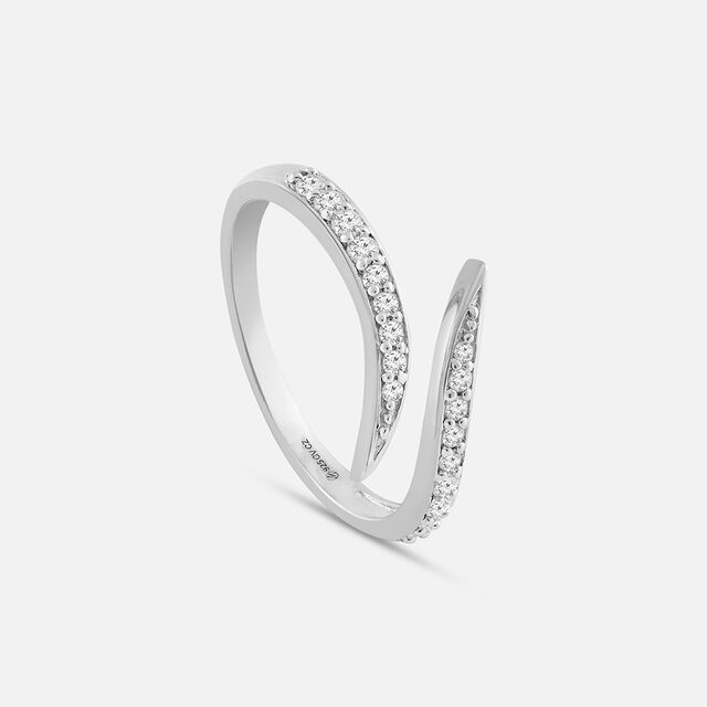 Sleek Twist Silver Finger Ring,,hi-res image number null