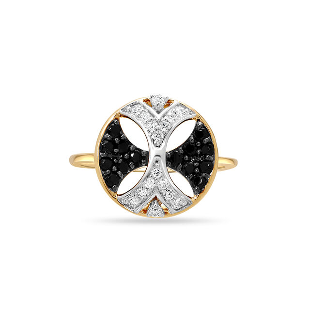 14KT Yellow Gold Classy Abstract Diamond Ring,,hi-res image number null