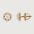 Eternal Bloom 14 kt Gold & Diamond Stud Earrings,,hi-res view 4