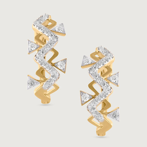 Lippan Glow Gold & Diamond Hoop Earrings