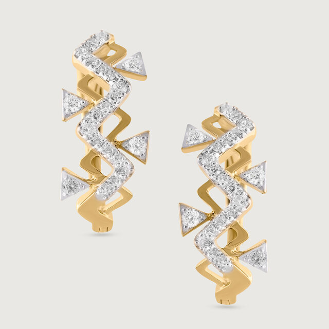 Lippan Glow Gold & Diamond Hoop Earrings,,hi-res image number null