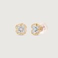 Spark Clover Diamond Stud Earrings,,hi-res view 4