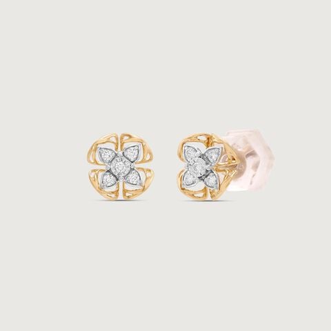 Spark Clover Diamond Stud Earrings